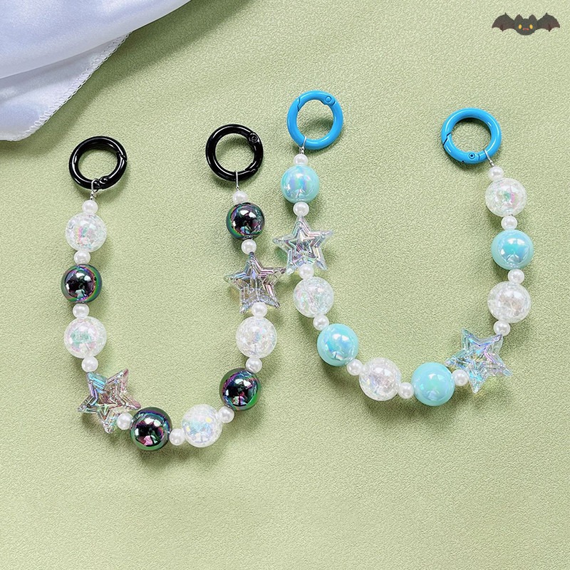 [PE] สีสัน Star ลูกปัดโทรศัพท์มือถือ Lanyard Anti-Lost โทรศัพท์พวงกุญแจถ้วยน้ําจี้หูฟังกระเป๋ากล้อง Ch TH