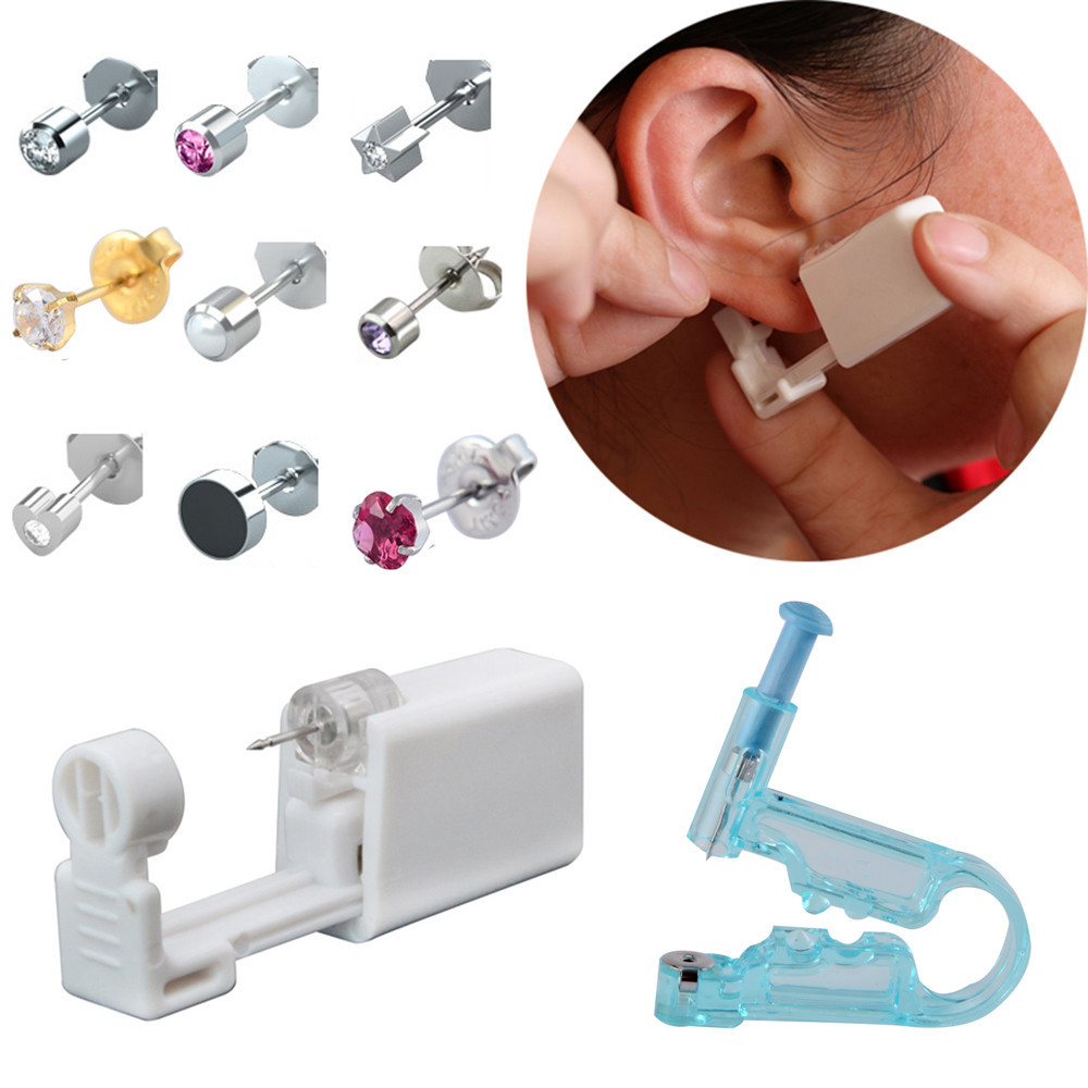 1pc ทิ้งหมันหูเจาะหน่วยกระดูกอ่อน Tragus Helix เจาะปืนไม่มี PAIN Piercer เครื่องมือชุด Stud DIY เครื่องประดับ