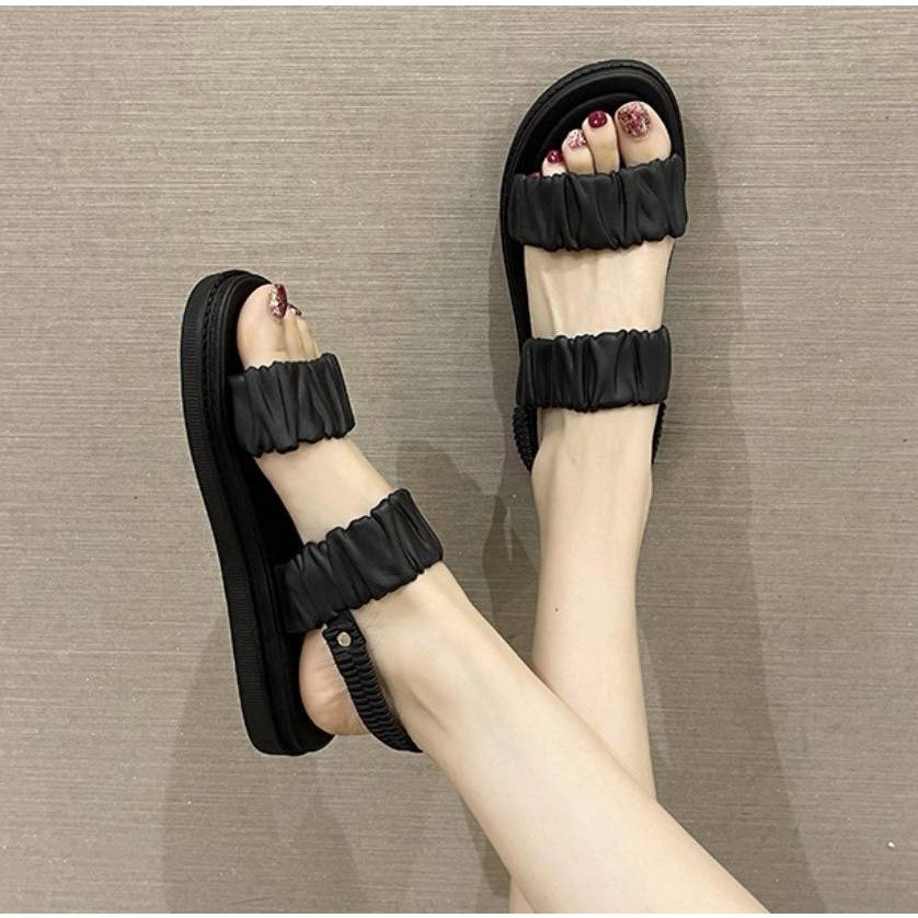 🚚 พร้อมส่ง🚚รองเท้าแตะแบบสวมสองตอนรุ่นใหม่ นุ่ม แตะรัดส้นรุ่น X012 - รูปที่ 2