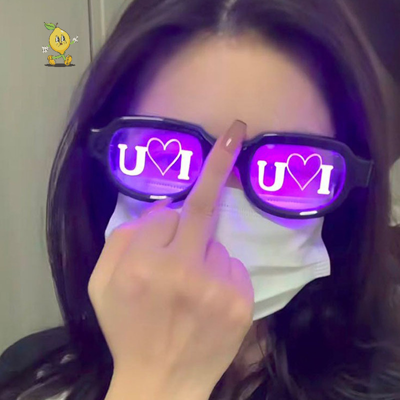 [mozh] LED Technoy Luminous แว่นตาบุคลิกภาพตลกแว่นตาคอสเพลย์ Props KTV Bar Party ตกแต่งของขวัญ [TH]