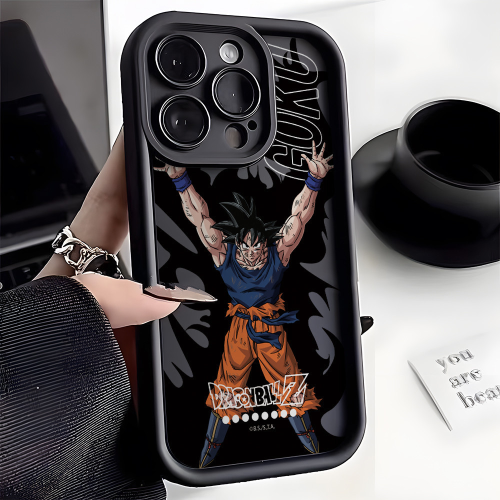 อะนิเมะดราก้อนบอลเคสโทรศัพท์สําหรับiphone 15 14 Plus 13 12 Mini 11 Pro Max X Xs XR 8 7 Soft TPUบันไดฝาครอบป้องกันเลนส์