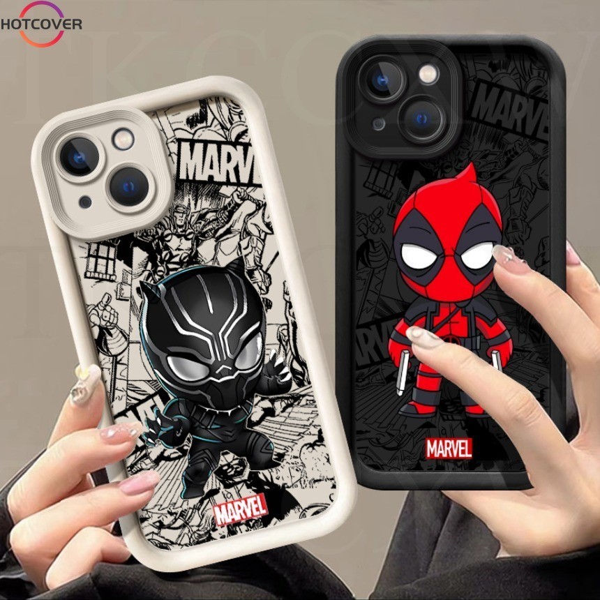 สําหรับ Xiaomi 12X 12T Mi 9T Pro Poco F6 M6 C40 F3 GT X3 F2 Pro X3 NFC ปลอกกันกระแทกการ์ตูน Superhero-Deadpool Angel Eyes เคสโทรศัพท์ Soft Matte Cover