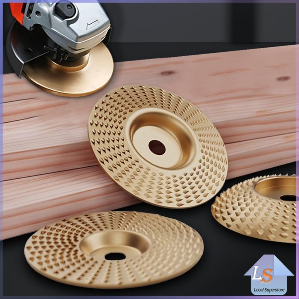 ใบเจียรขัดไม้ ใบขัดไม้ 100 mm ใบเจียร์ไม้แบบแบน ชุบทองเหลือง Wood sanding tool