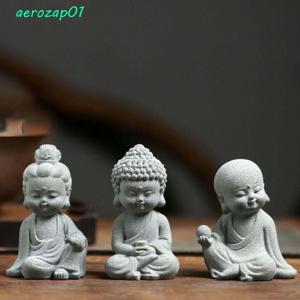 Aerozap Aquarium พระพุทธรูป, Sandstone น่ารักพระพุทธรูปชาสัตว์เลี้ยง,รูปปั้นพระของขวัญ Mini Serviceable ตุ๊กตาที่ละเอียดอ่อนพระพุทธรูป Aquarium
