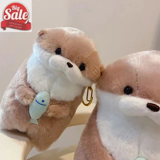 AF น่ารัก Otters ถือปลา Plush Keyrings จี้น้ําหนักเบา Props สําหรับกระเป๋านักเรียน Key กระเป๋าสตางค์ A