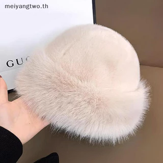 Meiyangtwo.th Fluffy Faux Bucket หมวกสําหรับผู้หญิงตุ๊กตาหมวกชาวประมงหมวกฤดูหนาวที่อบอุ่น Thicken เย็น Snowy Day ปานามาใหม่