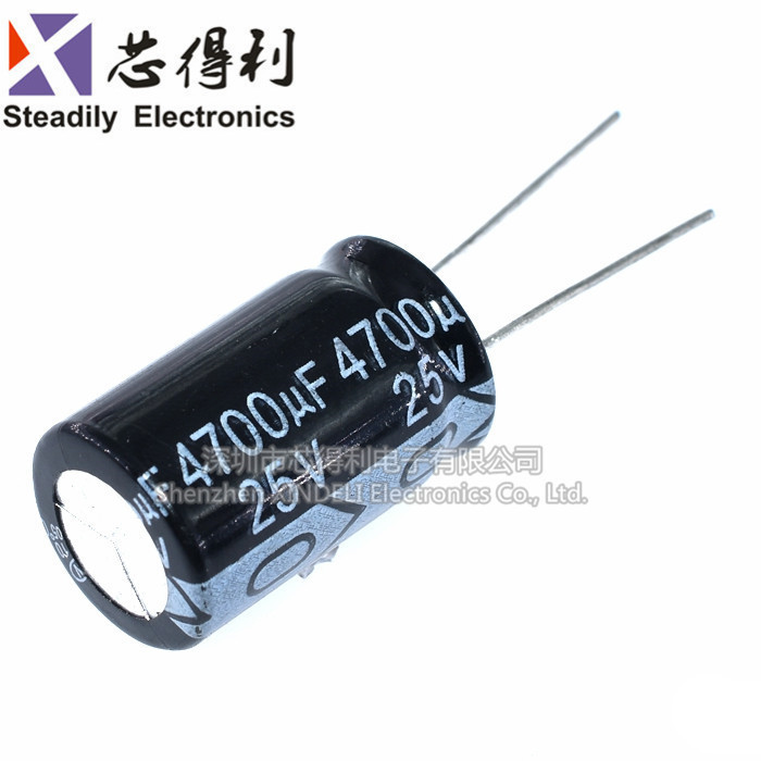 ตัวเก็บประจุอิเล็กโทรลีติค 25V 4700UF ปริมาณ 16 * 25 ตัวเก็บประจุอลูมิเนียมอิเล็กโทรลีติคยี่ห้อใหม่พร้อมสต็อก 4700UF 25V 50V 16V