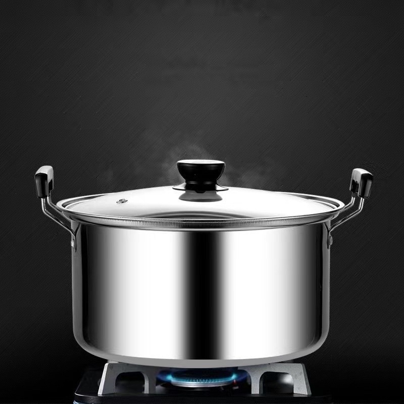 หม้อต้มแกง หม้อต้มอาหาร หม้อสแตนเลส 2 หู หม้อสแตนเลส cooking pot หม้อเคลือบ หม้อด้ามจับ หม้อแกงสแตนเลส หม้อแกง2หู - รูปที่ 3