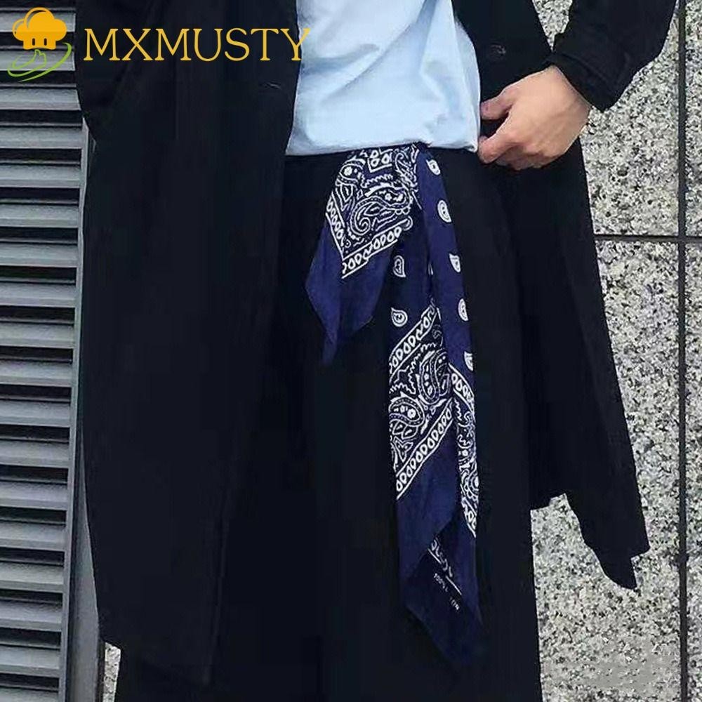 Mxmusty ผ้าพันคอสี่เหลี่ยมเล็ก ผ้าโพกผมฮิปฮอป ลายเม็ดมะม่วงหิมพานต์ พิมพ์ลาย ผ้าพันคอไหมแฟชั่น
