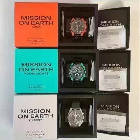Space Watch OA Mens Six-Hand Chronograph Quartz Watch Full Set บรรจุภัณฑ์ประณีต