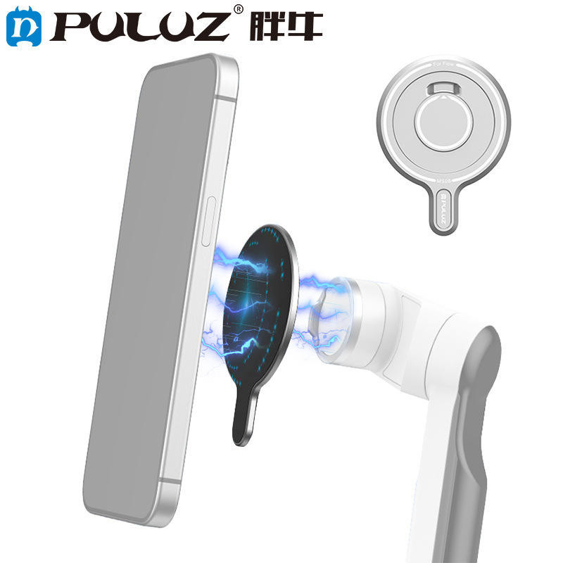 Puluz อะแดปเตอร์แม่เหล็กสําหรับ Insta360 Flow 360° Rotation Gimbal Magnetic Attraction สําหรับ magsafe โทรศัพท์มือถือ Action Camera Accessorie