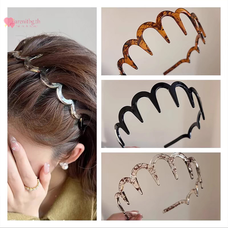 Renbg หวีผม Zigzag Band หยักหญิง Man สาวคริสต์มาสของขวัญวันเกิดกู้ภัยผมหัก Artifact TH