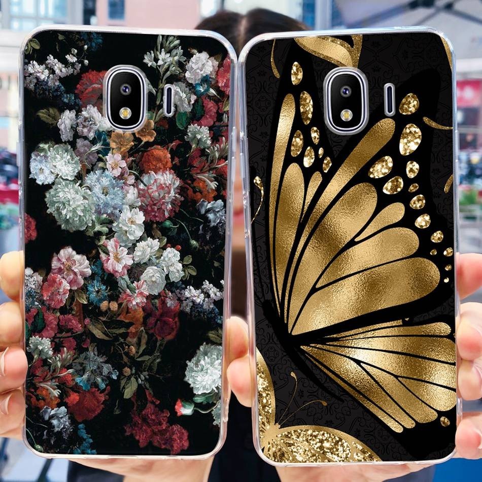 สําหรับ Samsung Galaxy J4 น่ารัก Panda ดอกไม้ทาสีปลอก Samsung J4 2018 SM-J400F J400G J400M ซิลิโคนนุ่ม TPU เคสโทรศัพท์ - รูปที่ 3