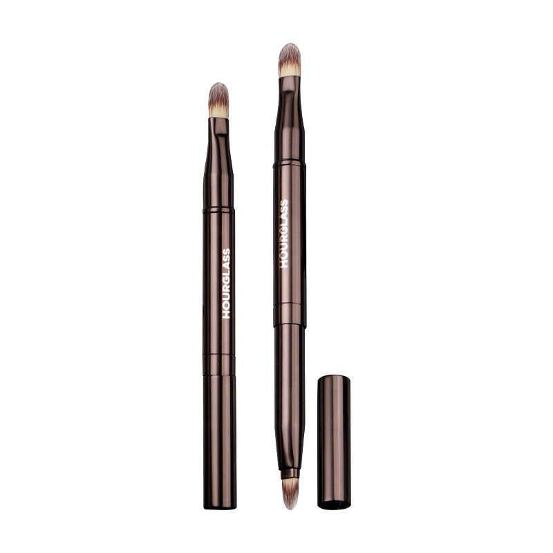 Hourglass Double-head Retractable แบบพกพาลิปสติกแปรง HOURGLASS双头 telescopic auto口红刷 Lip แปรงรอยเปื้อนลิปสติกแปรงแปรงแต่งหน้า Lip แต่งหน้าเครื่องมือ