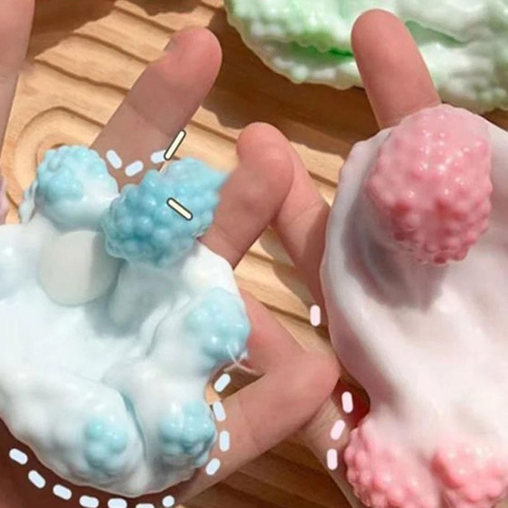 Grape Stressball ลูกปัดที่มีสีสัน Shapeable Vacuum Ball ความเครียด Ball ของเล่นความเครียดบรรเทา Milk Ball Noisy Ball Sensory Fidget ของเล่นบีบของเล่น