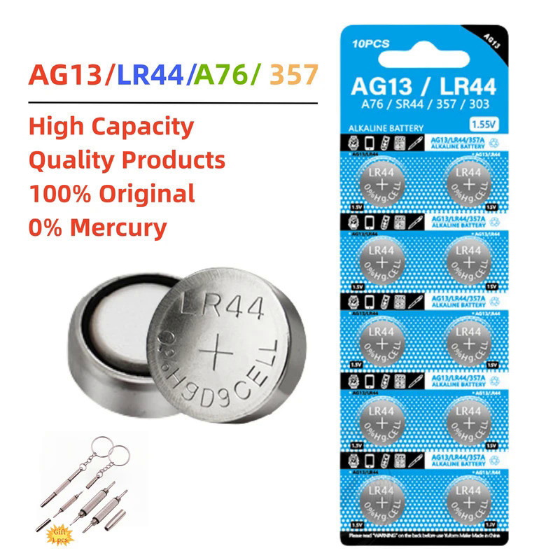 New 2-50pcs LR44 Batteries AG13 Button Cell Battery 1.5V 357 SR44 LR1154 Button Coin Batteries for W