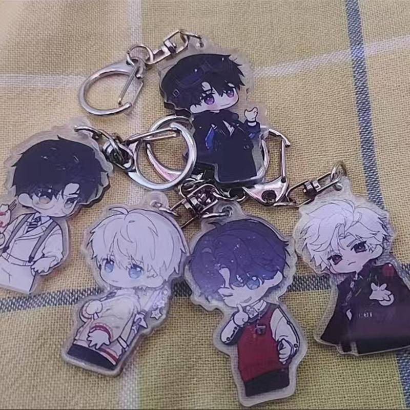 4 สไตล์ Anime Love และ Deepspace พวงกุญแจเกมการ์ตูน Xavier Zayne Rafayel ralayo Sylus Qin Che Shen Xinghui Li Shen Qi Yu จี้พวงกุญแจกระเป๋าอุปกรณ์เสริมเครื่องประดับแฟนของขวัญ