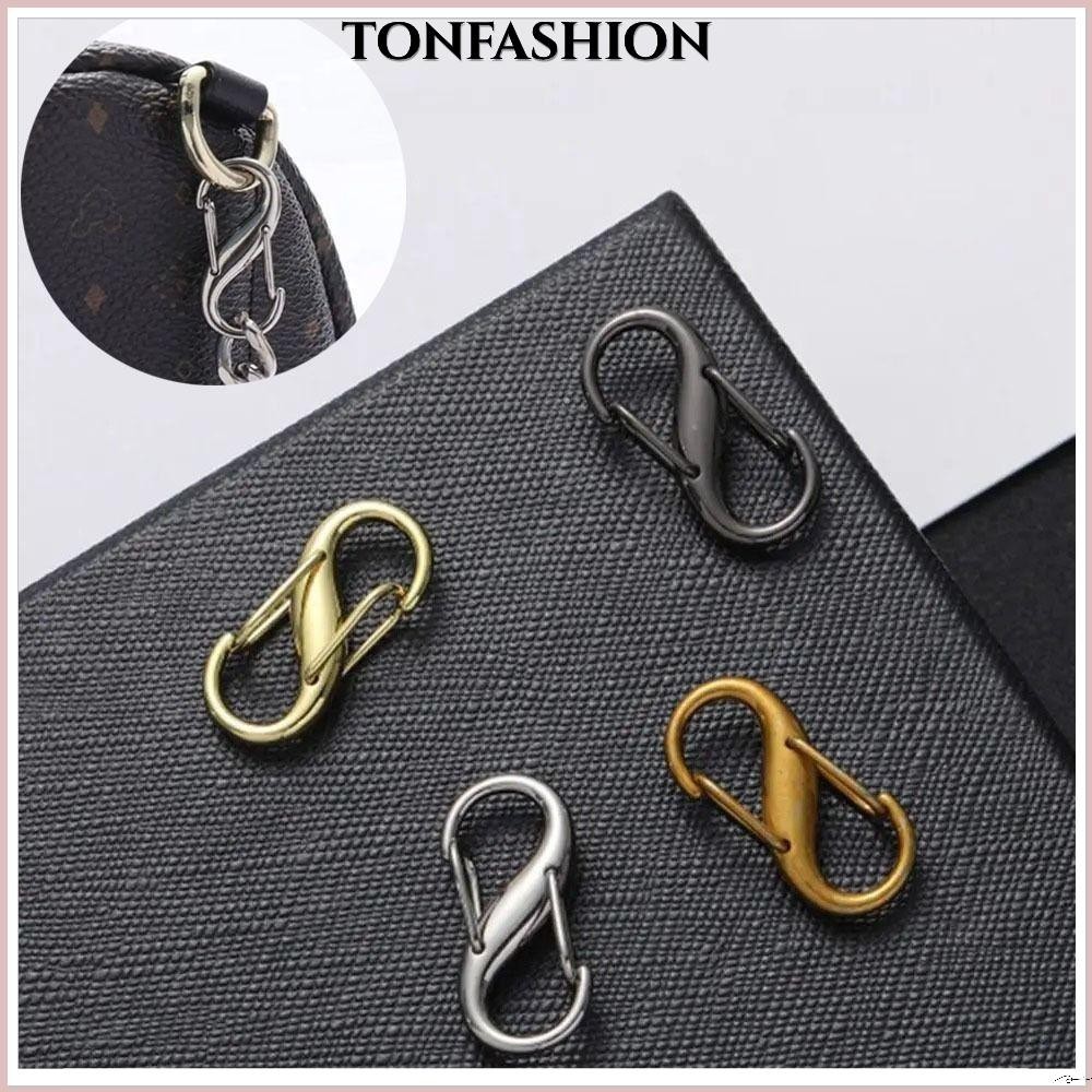 Tonfashion 1/5 ชิ้นกระเป๋าโซ่ปรับหัวเข็มขัด, S รูปที่ถอดออกได้โลหะหัวเข็มขัดคู่, DIY Shortening Artifact กระเป๋าอุปกรณ์เสริมกระเป๋าเดินทางเข็มขัดสั้นหัวเข็มขัด
