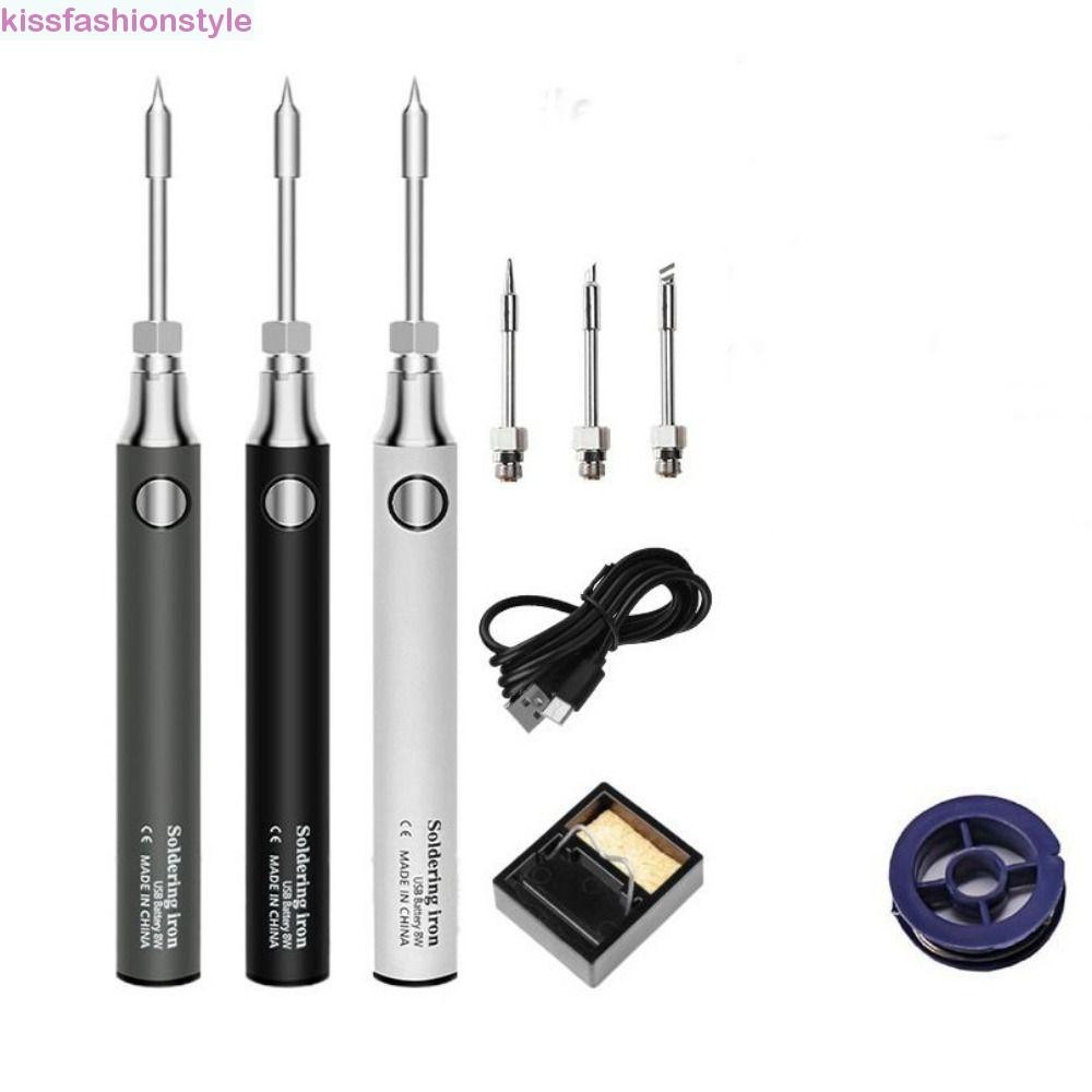 Kissfashionstyle ไร้สายชาร์จหัวแร้งไฟฟ้า Mini DIY Handwork USB หัวแร้งแบตเตอรี่เชื่อมซ่อมเครื่องมือ 5V 8W ไฟฟ้าบัดกรี