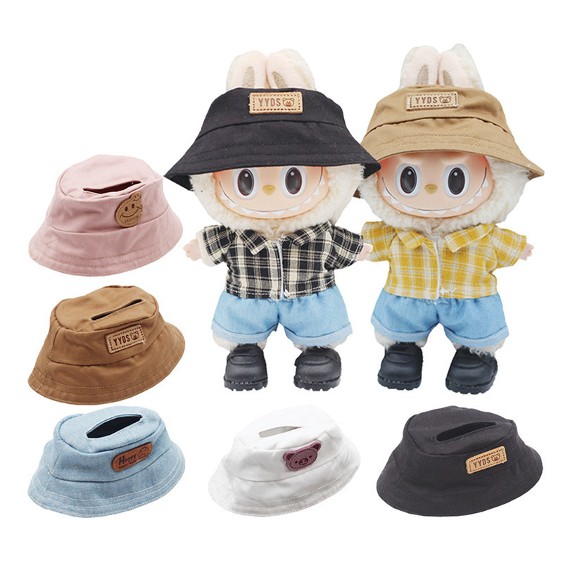 หมวก Labubu สําหรับ 17 ซม. Labubu Macaron Labubu V1V2 และ 10 ซม. หมวกตุ๊กตาผ้าฝ้าย
