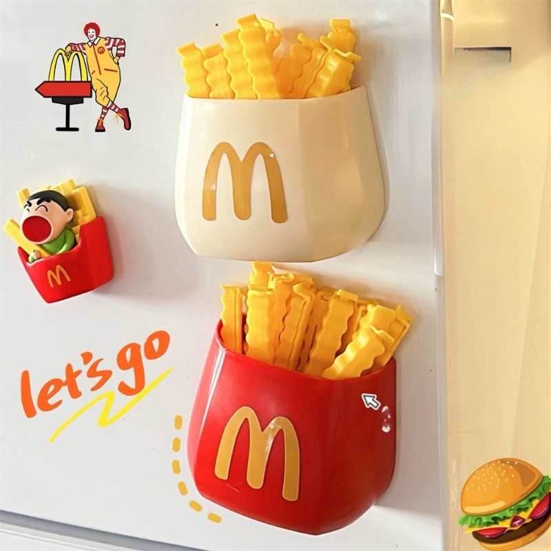 Creative French Fry คลิปปิดผนึกดูดตู้เย็นสติกเกอร์ขนมขบเคี้ยวความชื้นคลิปปิดผนึก