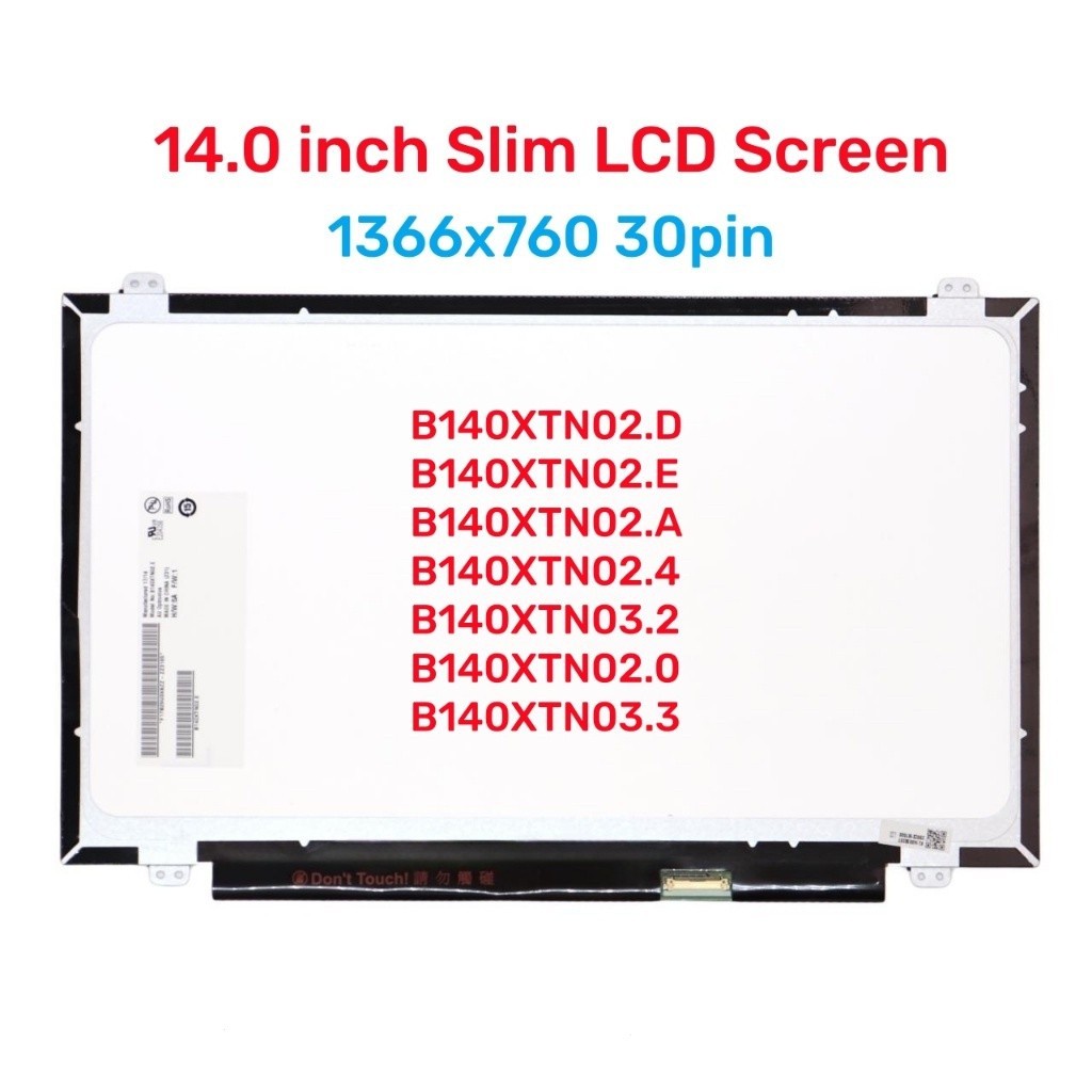 14.0 นิ้ว LCD 30pin 1366*768 NT140WHM-N41 NT140WHM-N31 HB140WX1-301 tpc1 lp140whu140at1 lp140 lp140w