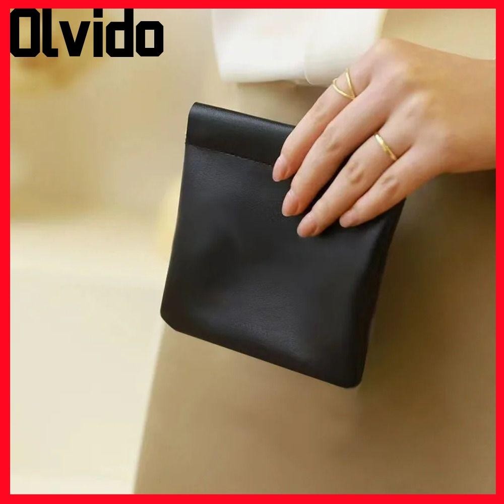 กระเป๋าจัดระเบียบเครื่องสําอาง OLVIDO,กระเป๋าแต่งหน้าลิปสติก PU แบบพกพา,แฟชั่น Mini Simple Travel กระเป๋าถือเครื่องประดับสําหรับผู้หญิงสาว