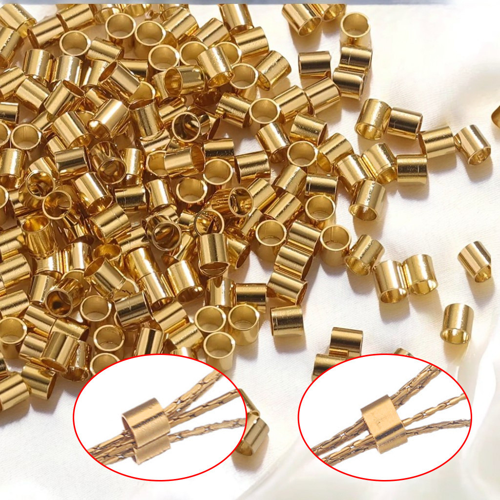 100 ชิ้น/แพ็คสแตนเลสตําแหน่งหลอด Crimping ลูกปัด DIY สร้อยคอสร้อยข้อมือเครื่องประดับ Handmade อุปกรณ์เสริม