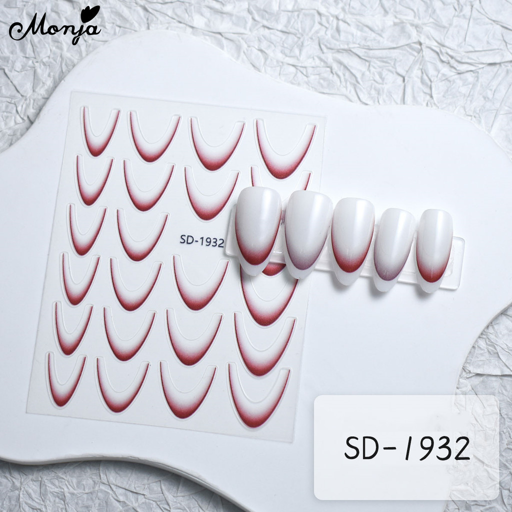 Monja สติกเกอร์นูน3D สติ๊กเกอร์ติดเล็บนูนสติกเกอร์เล็บที่มีสีสันกาวด้วยตนเองเล็บตกแต่งเล็บ - รูปที่ 6