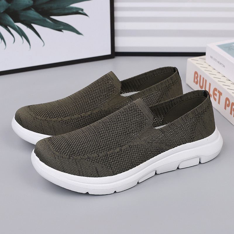 Ize 35-48 ผู้หญิงผู้ชาย Breathable ถักรองเท้าสบายๆ slip-On Flats น้ําหนักเบาลื่นพร้อมสต็อกจัดส่งฟรี
