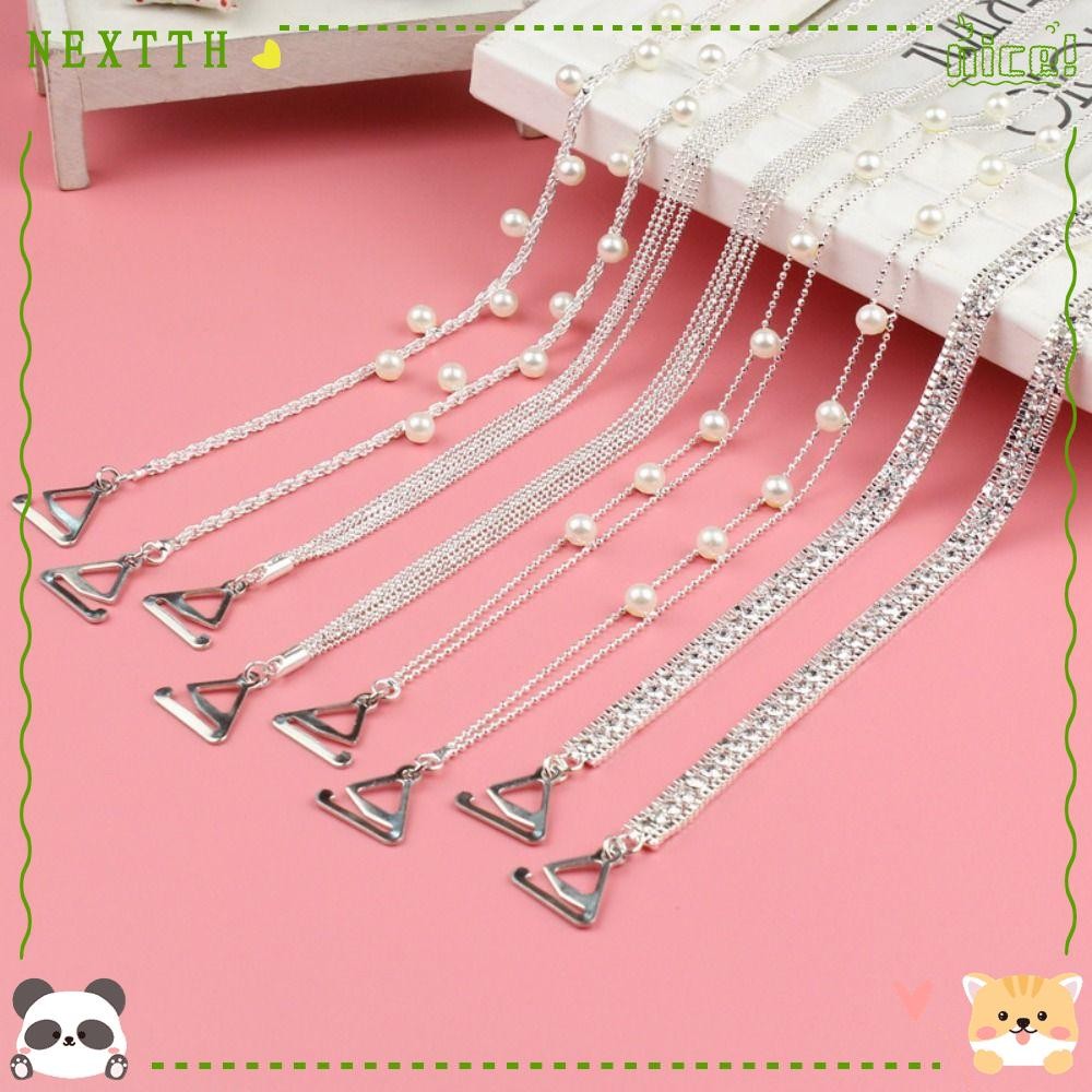 Nextth Bras Straps, Rhinestone Pearl ชุดชั้นใน, แฟชั่น Aniti-slip โลหะปรับผู้หญิงชุดชั้นในอุปกรณ์เสริม