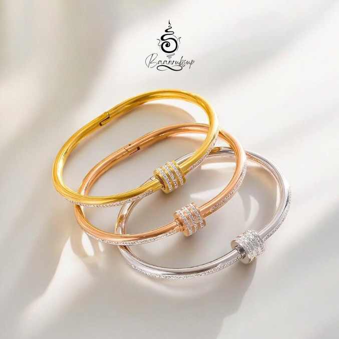 ✨ผ่านพิธี✨กำไลมูรุ่น richer เสริมการเงิน โชคลาภ ร่ำรวย กำไลประดับเพชรcz