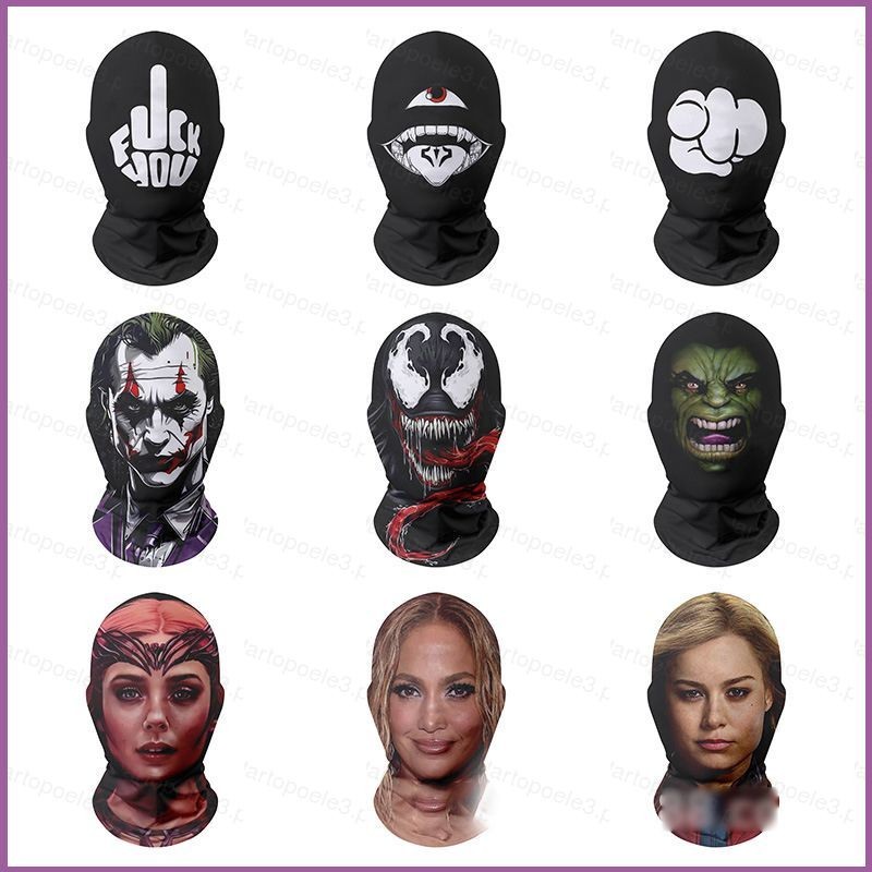 Ellen Halloween Face Dress Spoof Star Venom Balaclava Mask Terror หน้ากากตลก Party Kobe Mbappe James