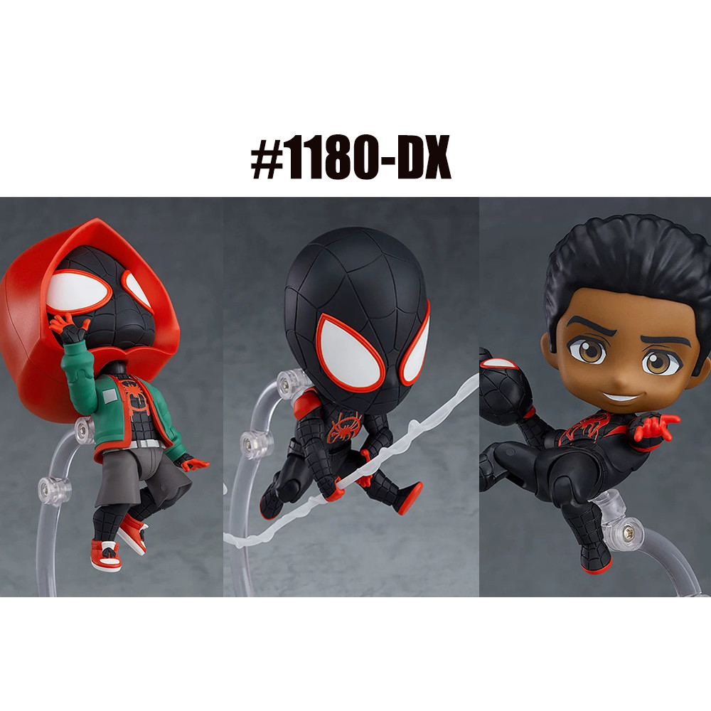 Nendoroid Spiderman Miles Morales Action Figure 1180-DX เปลี่ยน Face Articulado Action Figure ตุ๊กตา