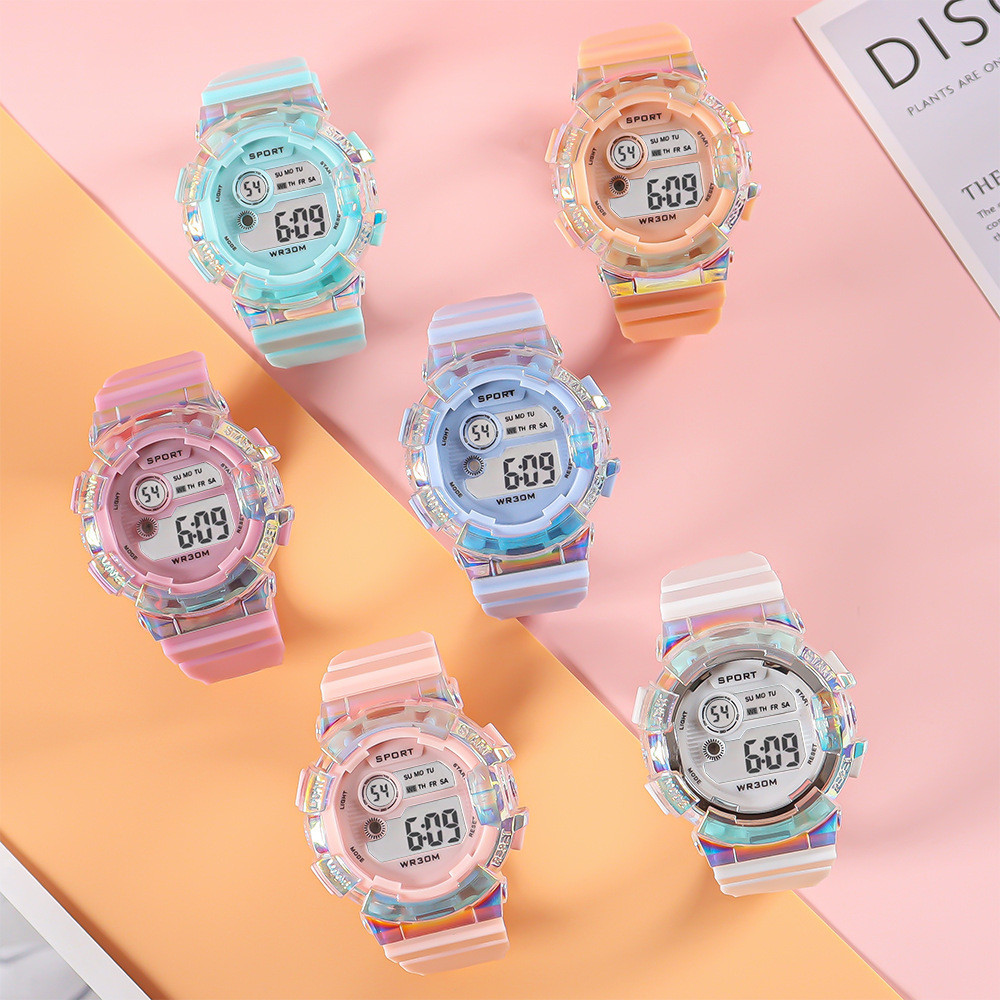Keglect Kids LED Digital Watch เด็กนาฬิกากันน้ําและป้องกันความดันนักเรียนนาฬิกา Muti-Ftructional พร้อมนาฬิกาปลุก