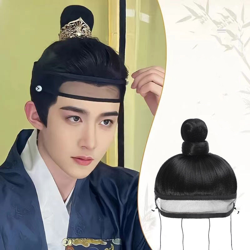 เครื่องแต่งกายโบราณวิกผมผู้ชายครึ่งอ้วนหมวกสไตล์โบราณเพลย์บอยเย็บผมแถวผมยาวตรงสไตล์นางฟ้าทุกวันเด็ก