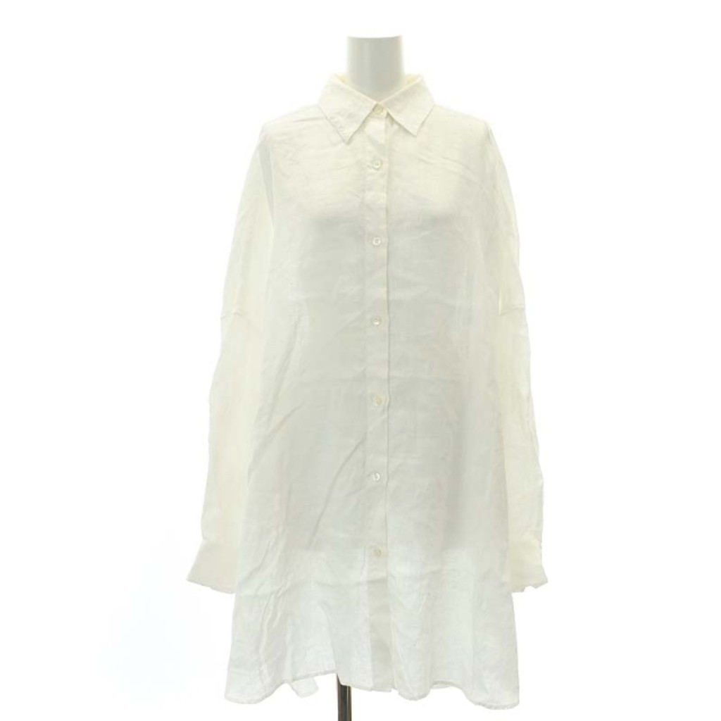 Laluta Linen Collar Big Shirt Blouse Long Sleeves F White Direct from Japan Secondhand  131c167a1a4b