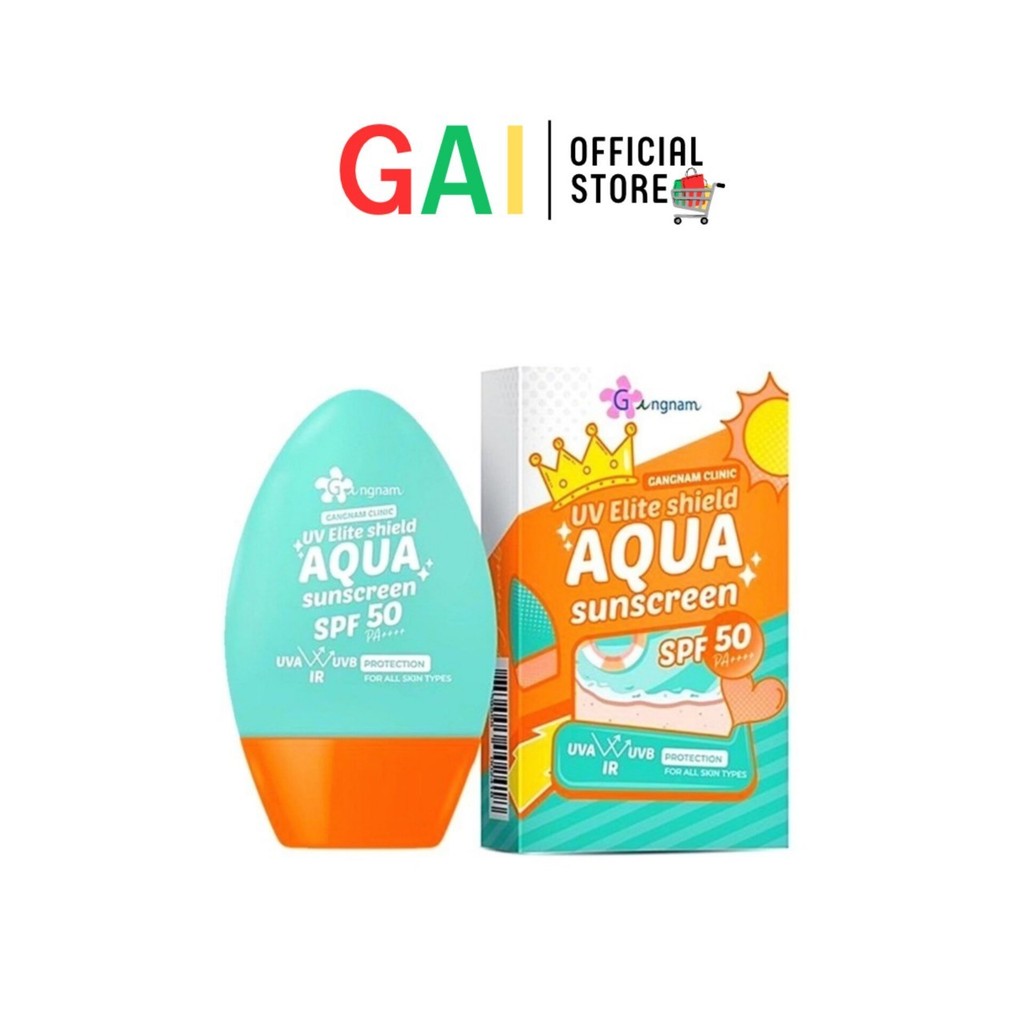 Gangnam Clinic UV Elite Shield Aqua Sunscreen SPF 50 PA++++ กังนัมคลินิก ครีมกันแดดคุมมัน เนื้อสัมผั
