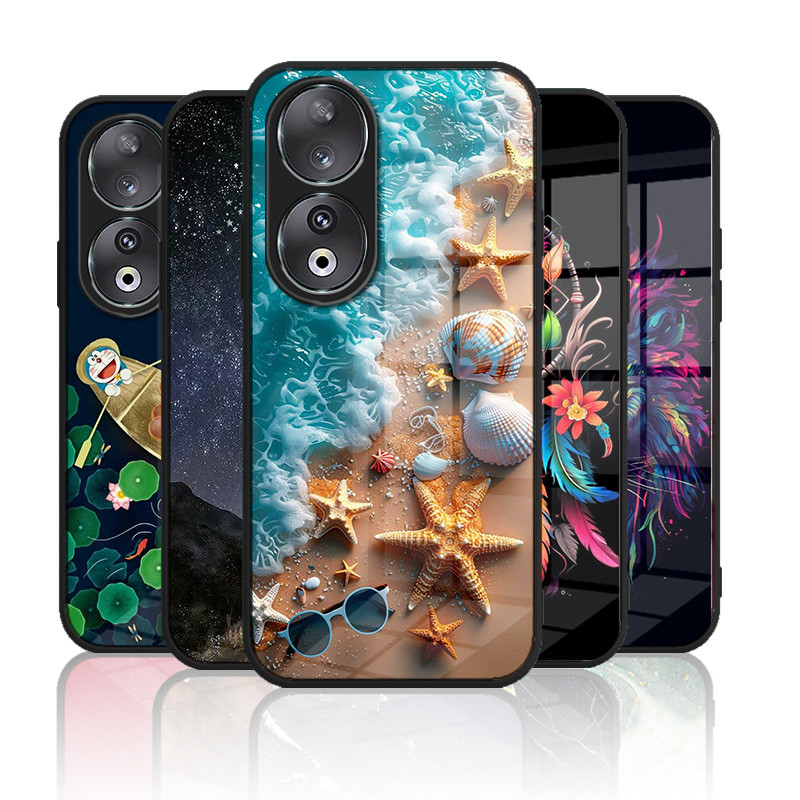 เคสกระจก Huawei honor 90 5g / honor 90 pro 5g เคสกระจกนิรภัย Hard Back Cover Soft Silicon Edge