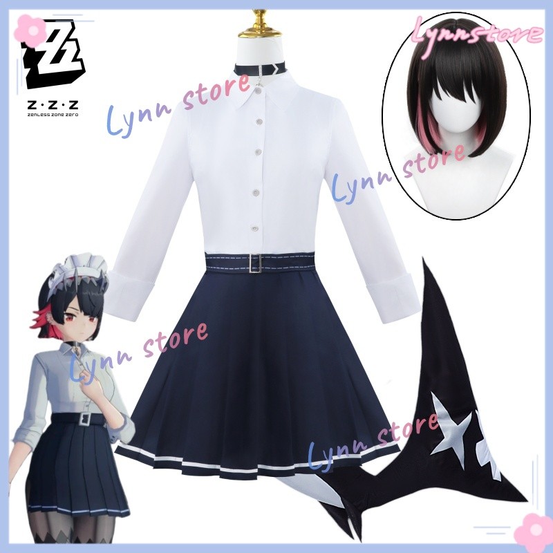[ในสต็อก] Ellen JOE คอสเพลย์เครื่องแต่งกาย ZENLESS ZONE ZERO ELLEN JOE ชุดนักเรียนวิกผมชุดอะนิเมะปาร
