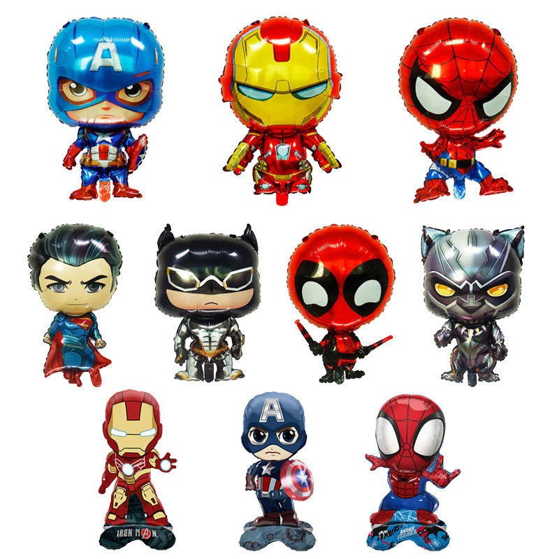 Avengers Superhero Spider-Man Iron Man Ant-Man ฟิล์มอลูมิเนียมการ์ตูนบอลลูนตกแต่งวันเกิด Party ตกแต่งวันเกิดบอลลูน Party บอลลูน