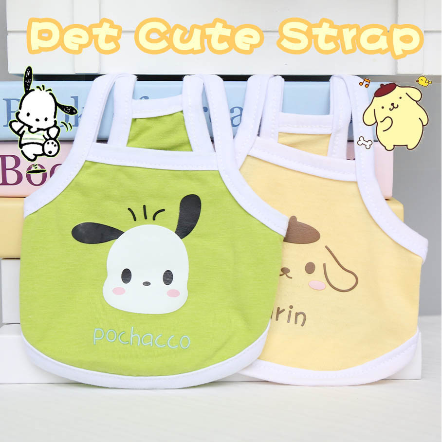 สุนัขและแมวเสื้อผ้าฤดูใบไม้ผลิและฤดูร้อนบาง Macaron สี Suspenders Teddy Bichon Pomeranian สั้นสไตล์ตะวันตก