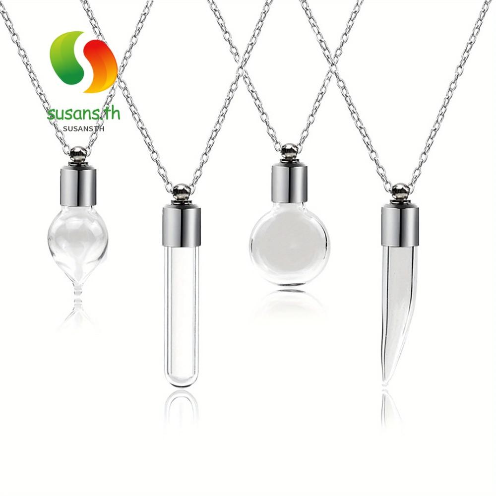 ของพวกเขา สร้อยคอขวดแก้ว, ที่ใส่ขี้เถ้าพร้อมโซ่ขวดที่ต้องการ, แก้วใส ทําเอง เติมน้ําหอมได้ จี้ลาน