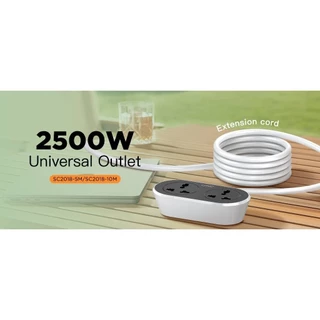 LDNIO SC2018 5M-10M 2ปลั๊กไฟต่อขยายอเนกประสงค์ 2 ช่อง เต้าเสียบปลั๊กไฟ AC 2500W สายไฟต่อปลั๊กไฟ มาตรฐาน 10A 250V ปลั