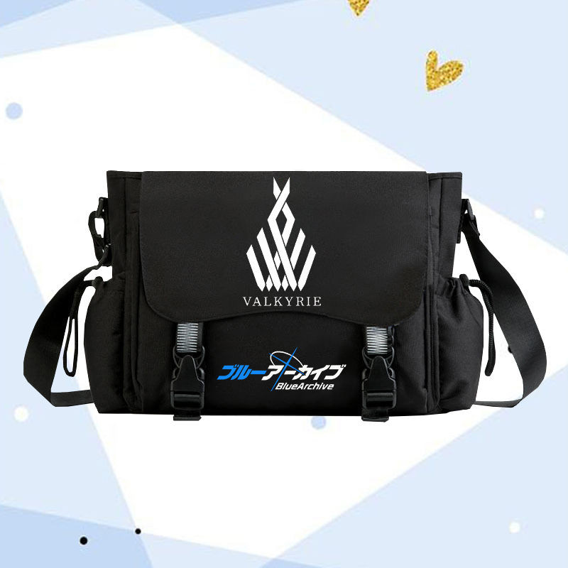 Blue Archive กระเป๋าสะพายอะนิเมะ สินค้า สีขาว Alice Hoshino Messenger กระเป๋าผู้ชายผู้หญิงกระเป๋าเป้สะพายหลังลําลอง