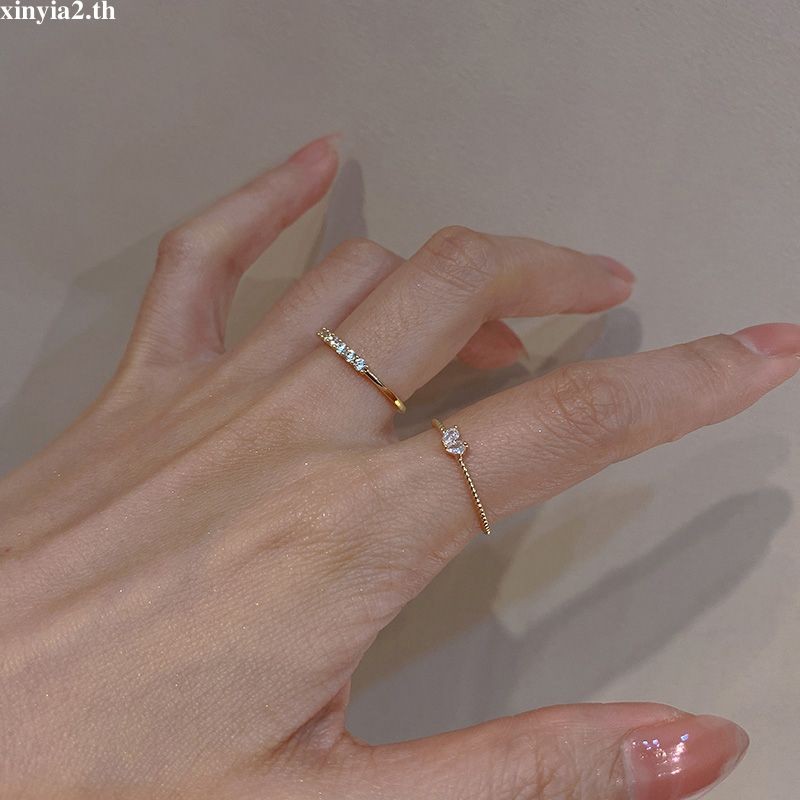 XINYIA2.thLovely Ring หรูหราขนาดเล็กประณีต Love Index Finger Ring สาว