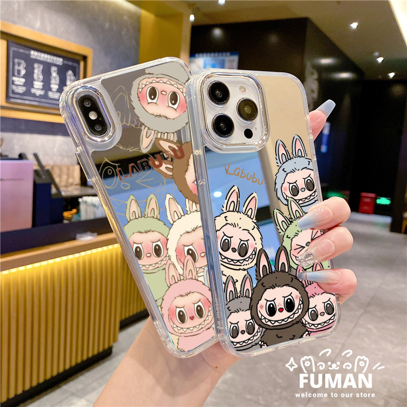 น่ารัก Labubu กระจกสําหรับ Vivo V40 Pro Lite V40E Y37 Y37M Y36T Y300 Pro 5G Y200 Pro 5G X200 Pro Min