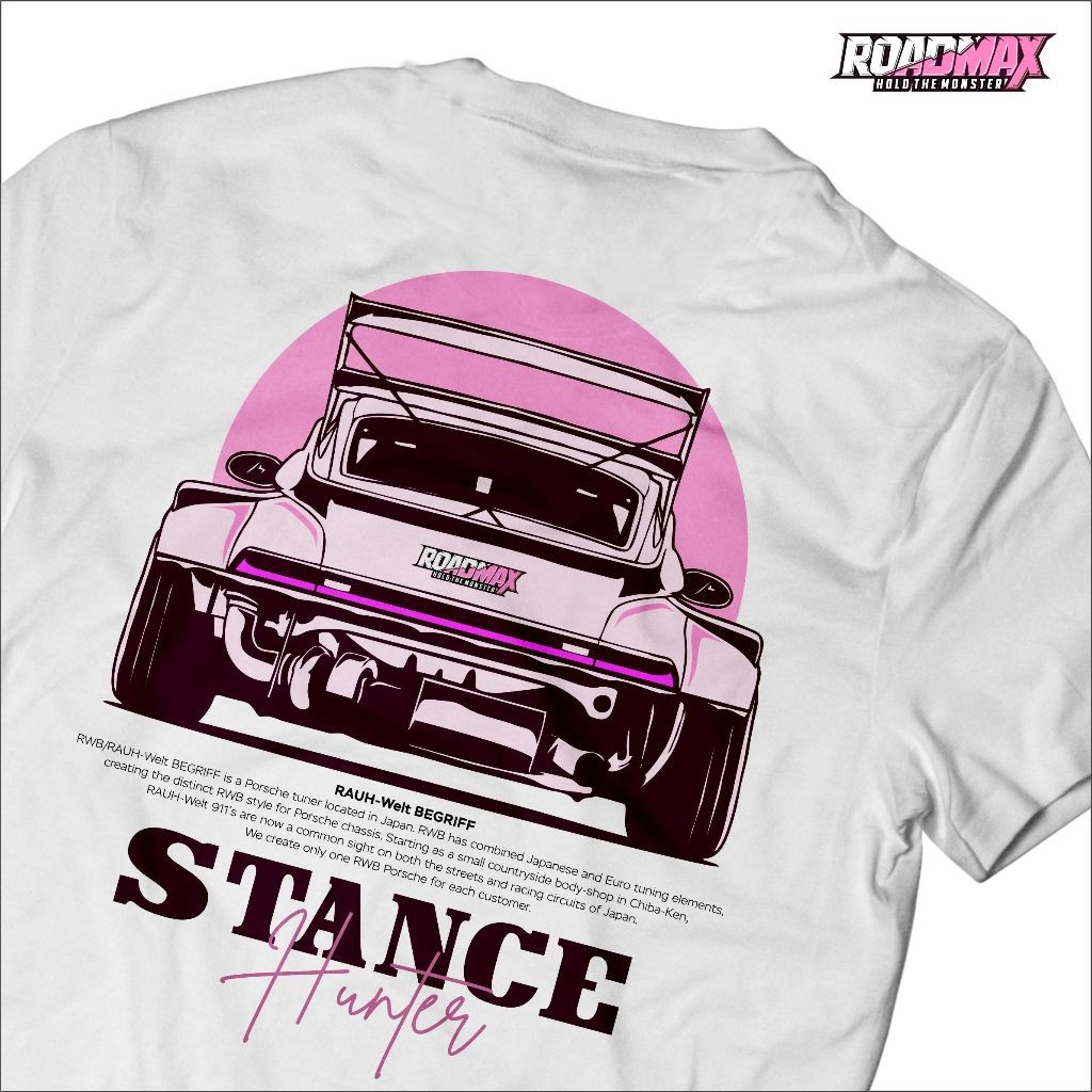 Roadmax - Pink Passion: Porsche 911 Retro Style RWB เสื้อยืดสําหรับคนรักคลาสสิก