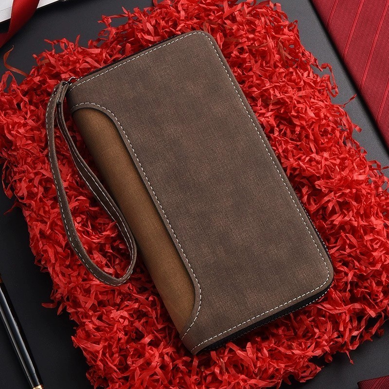 ifashionbag(IF2191) กระเป๋าสตางค์ใบยาวผู้ชาย เป็นหนังPUมีซิป