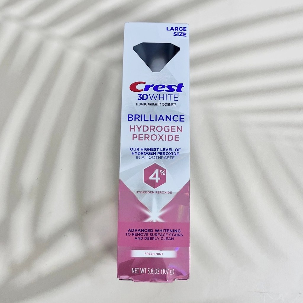 [Crest®] 3D White Brilliance Hydrogen Peroxide Toothpaste with Fluoride, Fresh Mint 107 g ยาสีฟัน เค